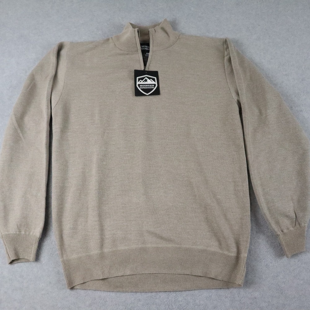 Mountain Expeditions Sweater Mens 2XL XXL 1/4 Zip Pullover‎ Knit Mock Neck NWT